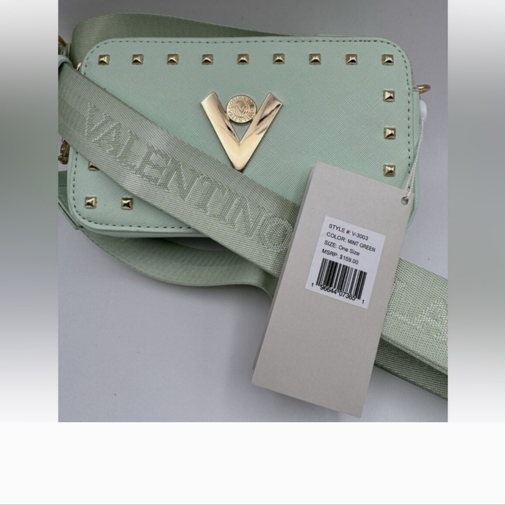 Valentino Orlandi NWT MINT Green Double Zip Bag $159 RETAIL - Picture 6 of 9